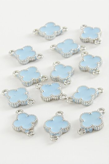 ZERO LAND Msa-Shop Flower Double Handle Enamel Bracelet and Pendant Apparatus 1 Piece-Light Blue