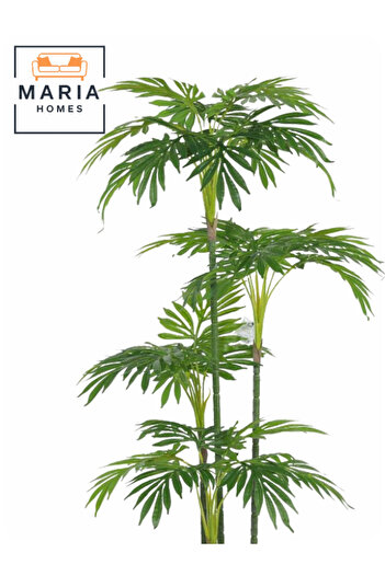 MARIA HOMES Artificial Bamboo Tree 130 cm – 7-Stem Decorative Plant with Modern Plastic Pot