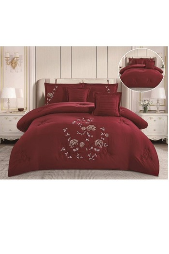smart home Double Comforter - 8-piece embroidered Premium bedspread set made of 100% microfiber, 260x240cm