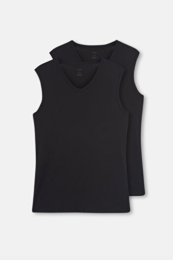 Dagi Men's 100% Cotton 2-Pack V-Neck Sleeveless Undershirt