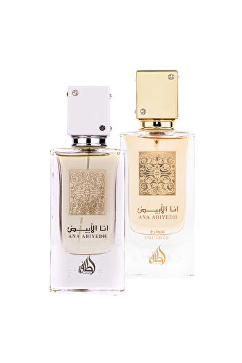 lattafa Pack of 2 perfumes, Ana Abiyedh White 60 ml and Ana Abiyedh Poudree 60 ml