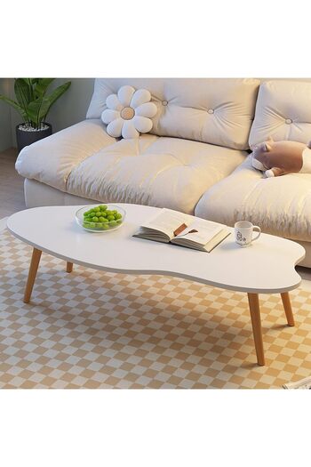 Türkiye Modern Irregular Small Coffee Table, Mid-century Wood Coffee Table, Unique Retro Center Table, Rusti