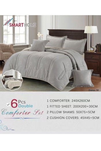 smart home Summer Double - 6 Piece Premium Microfiber Comforter Set, 100% Microfiber, Reversible, 260x240cm