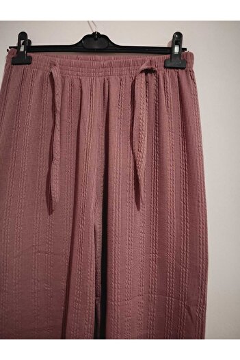 anne moda ankara Winter, Soft Texture, High Waist, Embossed Texture, Solid Color, Comfortable Fit, Knitwear Pants