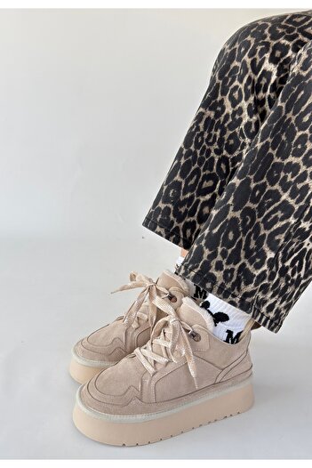 thebestnzm Muden Beige Suede Lace-Up Boots