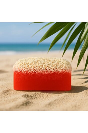 Wolawood Natural Pumpkin Fiber Strawberry Soap 100% Handmade Herbal Organic Exfoliating and Skin Care Soap