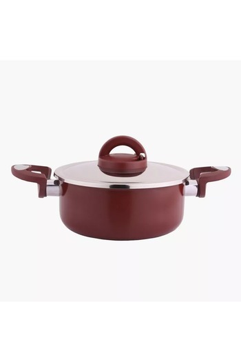 Generic Vetro Aluminium Non Stick Casserole with Lid - 18 cm