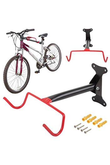KESNUP Metal bike rack, dowels included, Black / Red