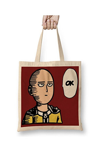 Toyaso One Punch Man Tote Bag Long Handle Shopping Bag Beach Bag