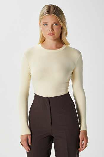 Ritnice Women's Main Lux Touch Soft Texture Butter Yellow Blouse