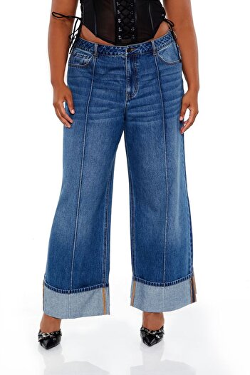 Forever 21 Plus Size Wide-Leg Jean Pantolon