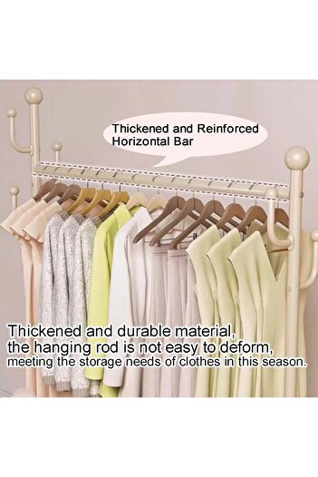 ORIAN Metal Clothes Rack with Storage Basket Multifunctional Clothing Organizer for Bedroom Dressing Room