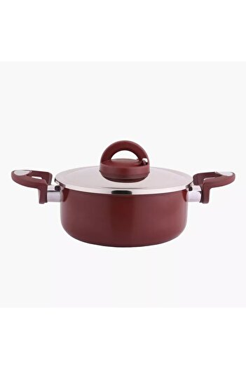 Generic Vetro Aluminium Non Stick Casserole with Lid - 22 cm