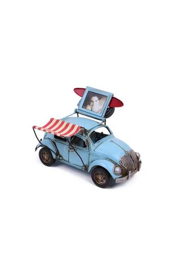 peanelife Decorative Metal Car with Frame and Awning Vintage Gift