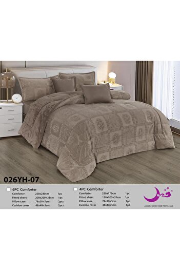 Moon Winter bedspread for two people, velvet, embossed fur, 6 pieces, quilt size 230 x 250 cm