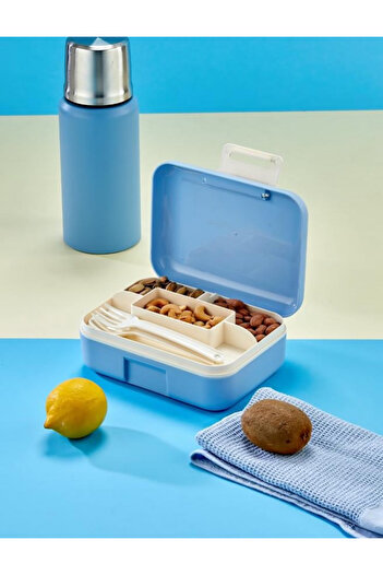Hane216 5 Compartment Nutrition Storage Container with Spoon and Fork – Compartmented Lunch Box