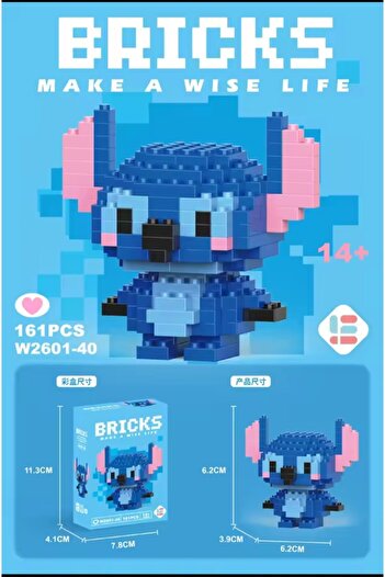 ZETCONCEPT Original Stitch and Angel Bricks Character Figure 3D Jigsaw Puzzle Building Toys / Premium Series