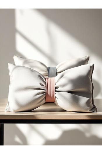 JACA 2-Piece Linen Set Bow-Shaped Decorative Pillow with Filling Bow-Shaped Gift Pillow Throw Pillow (2 Pieces)