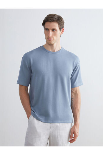 LC Waikiki Indigo Crew Neck Men's T-Shirt