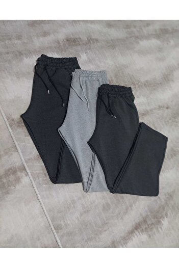 SURMARİ Set of 3, 3 Pieces Unisex Comfortable Fit Straight Leg Sweatpants