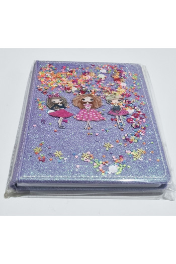 Modellino Movable Glitter Beaded Thick Leaf Memo Pad Daily Memory Book Notepad A5 Size Lined 80Y