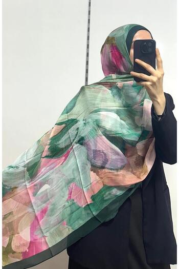 MİRAY Patterned Organic Alegra Ramie Shawl - 5655 15