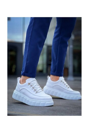 Lucy Shoes Kb-X9 Casual Sneakers High Sole Bt White