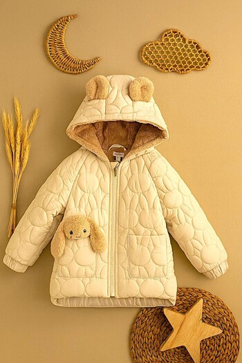 DeKuBaby New Season Plush Rabbit Toy Inside Fur-Lined Pocket Hooded Quilted Winter Baby/Child Coat-Jacket
