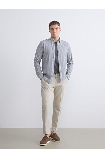 LC Waikiki Slim Fit Long Sleeve Striped Men's Shirt