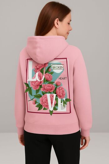 MELOOX Love Slogan Floral Print Hooded Sweatshirt – Unisex Casual Fashion