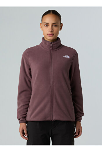THE NORTH FACE Nf0A8D2Fbq71-Glacier Fleece Jacket Brown Zippered Collar Standard Plain Women's Sweatshirt