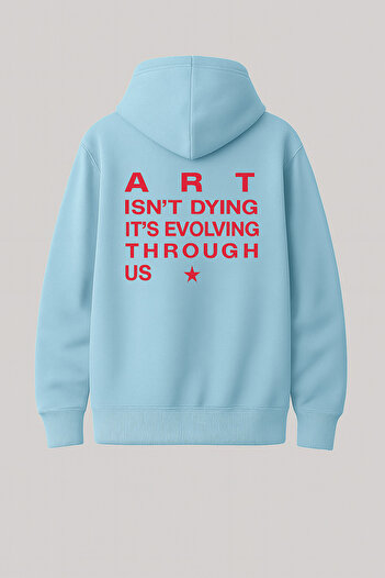 CLASSY.MODA Hanorac oversize cu glugă și buzunar cangur, cu inscripție ART în față, imprimeu artistic pe spate, confortabil, casual