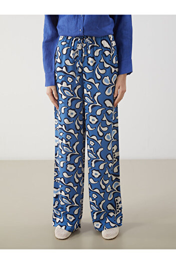 LC Waikiki Patterned Women's Trousers with Elastic Waist