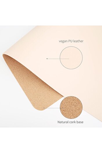 Generic RENMTURE Dual-Sided Mouse Pad, Natural Cork & PU Leather Large Desk Pad for Office and Home Work, De