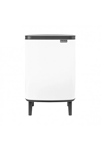 Brabantia Bo Small Hi 1006647 Waste bin, 12 l, Smooth and silent opening, Anti-slip base, White