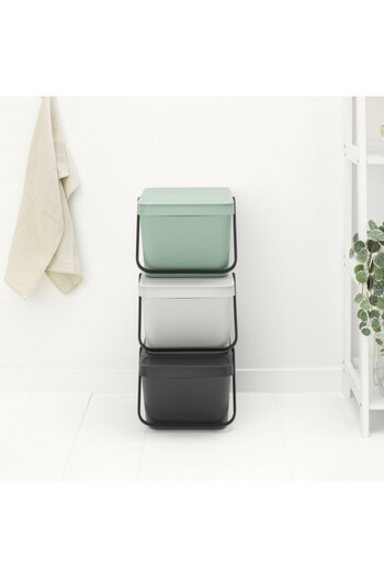 Brabantia Sort&Go 1006309 waste separation bin, 20 l, Stackable, Dark green
