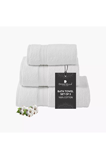 Generic DONETELLA 3-Piece 600 GSM Combed Cotton Bath Towel Set