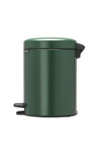 Brabantia NewIcon Pedal Bin 1003199, 5 l, Soft Close, Anti-Slip Base, Dark Green