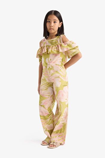 DeFacto Kız Çocuk Desenli Wide Leg Geniş Paça Pamuklu Pantolon D7610A825SM