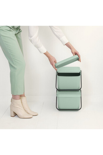Brabantia Sort&Go 1006311 waste separation bin, 20 l, Stackable, Light green