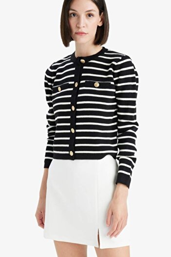 DeFacto Women's Cardigan D3307Ax/Bk27 Black