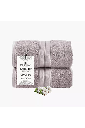 Generic DONETELLA 2-Piece 600 GSM Combed Cotton Bath Sheet Set - 85x172 cm