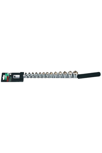 TOPTUL GAAQ1302 socket wrench set, 3/8 inch square drive, hexagonal, sizes 7, 8, 9, 10, 11,