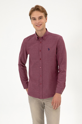 U.S. Polo Assn. Men's Burgundy Long Sleeve Basic Shirt 50316723-Vr014