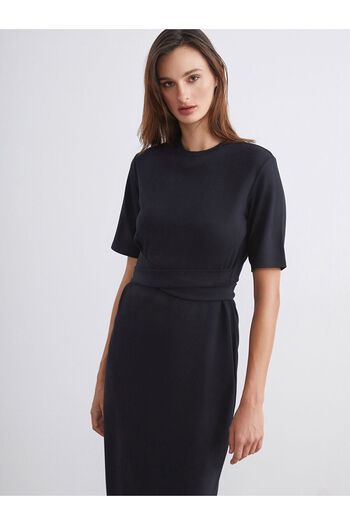 LC Waikiki Crew Neck Belted Dress