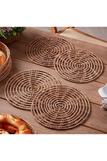 Generic Greenfield Textured Round Placemat - Set of 4