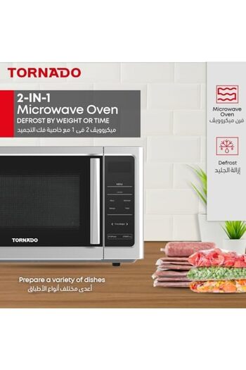Tornado 25 Liters Digital Microwave Oven Solo with 10 Power Levels, 850W, Touch Control Panel, Child