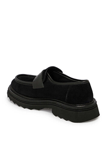Tergan Siyah Hakiki Süet Deri Erkek Loafer - E24S1AY56993-A01