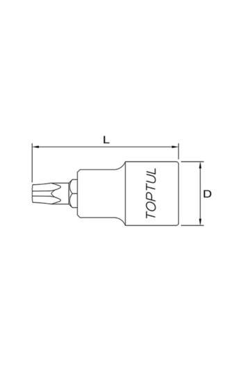 TOPTUL BCNA0820 socket bit, star profile, 1/4 inch square drive, T20 wrench size,