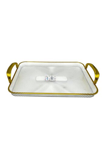Home Clear Polypropylene Serving Tray 34x21 cm – Durable MK06/60C-3421